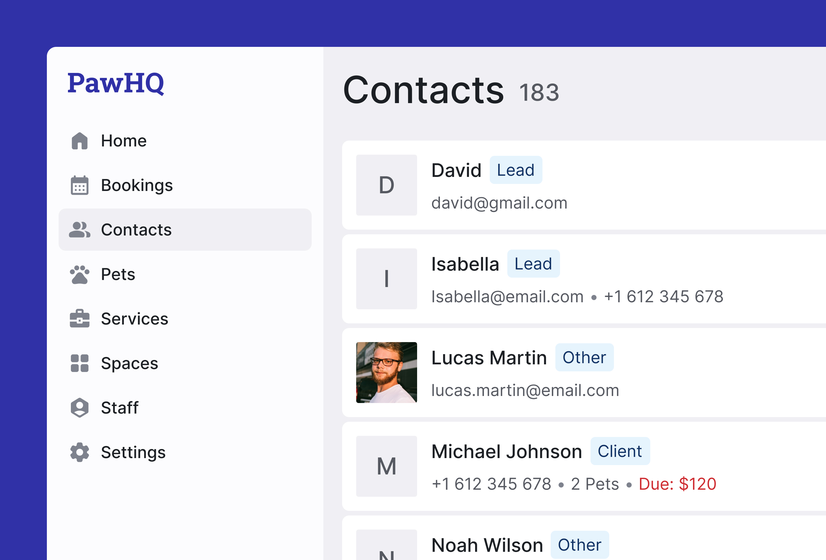 PawHQ — pet care business software